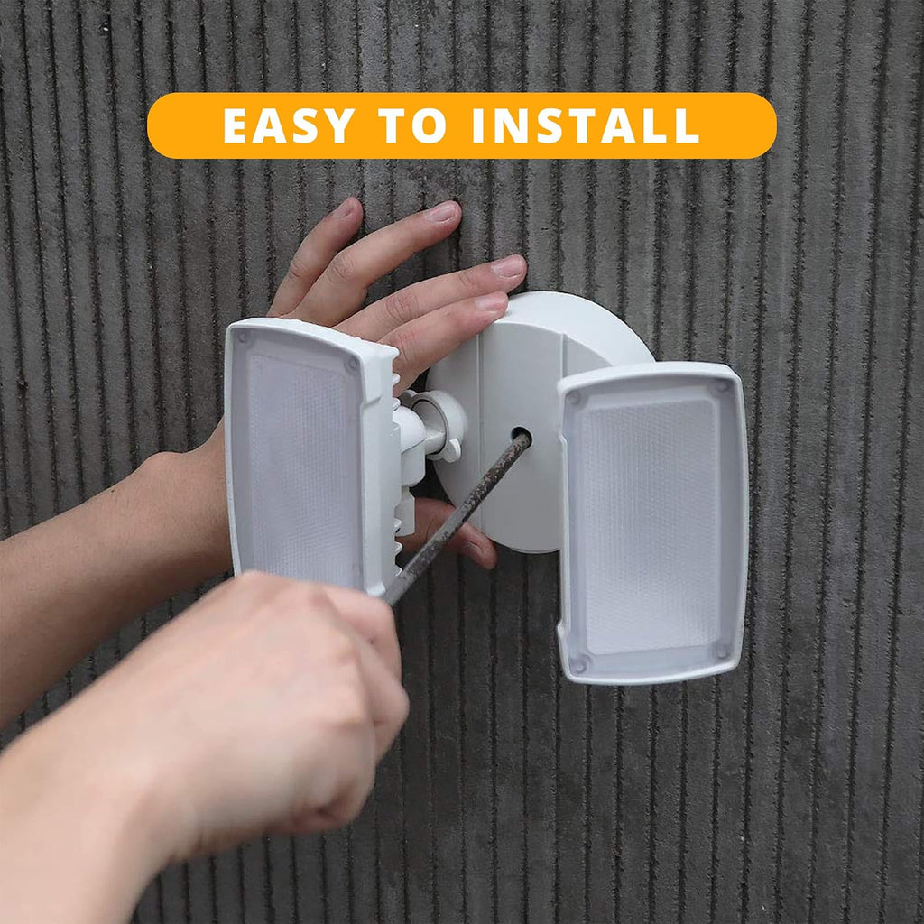 2-Pack 19W Dusk to Dawn LED Security Light Outdoor, 2 Adjustable Head, 2000LM, 5000K, IP65 Waterproof, Super Bright