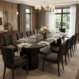 38.6" to 110.2" Modern Extendable Dining Table, Expandable Fluted Round Table for 2-12 People with Storage, Space