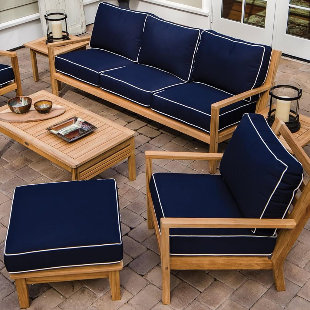 Coastal Deep Seating Teak 3-Seater Sofa (COA3-NAVY), Navy