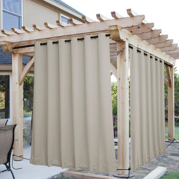 Windproof Outdoor Curtains Waterproof W84xL84 Natural