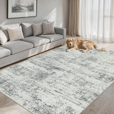8x10 Area Rugs for Living Room - Washable Rug Modern Abstract Soft Large Neutral Non-Slip Carpet Indoor Floor Stain