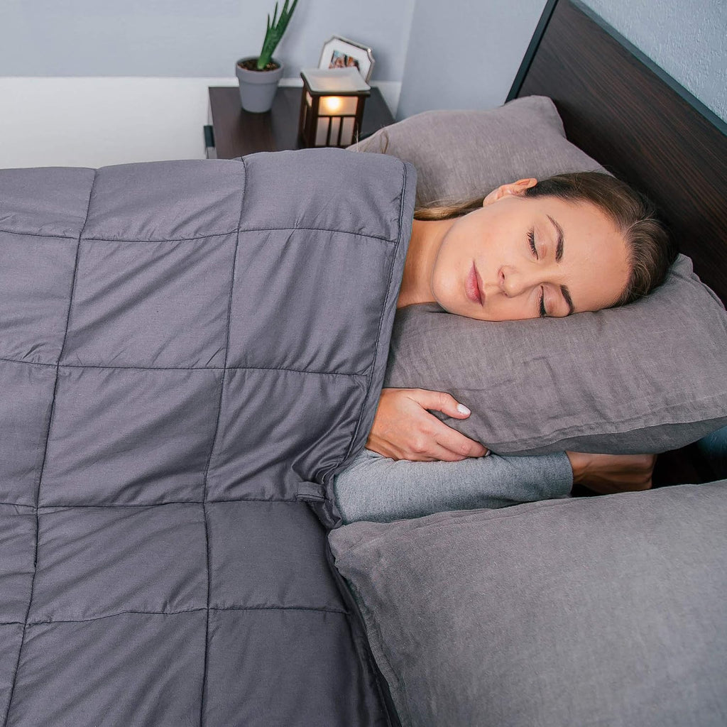 Weighted Blanket for Adults, Cooling Heavy 17 lbs Weighted Blanket Adult-Sized with Premium Glass Beads, Queen Size