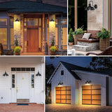 2-Pack Dusk to Dawn Outdoor Wall Sconces, Exterior Farmhouse Gooseneck Barn Light