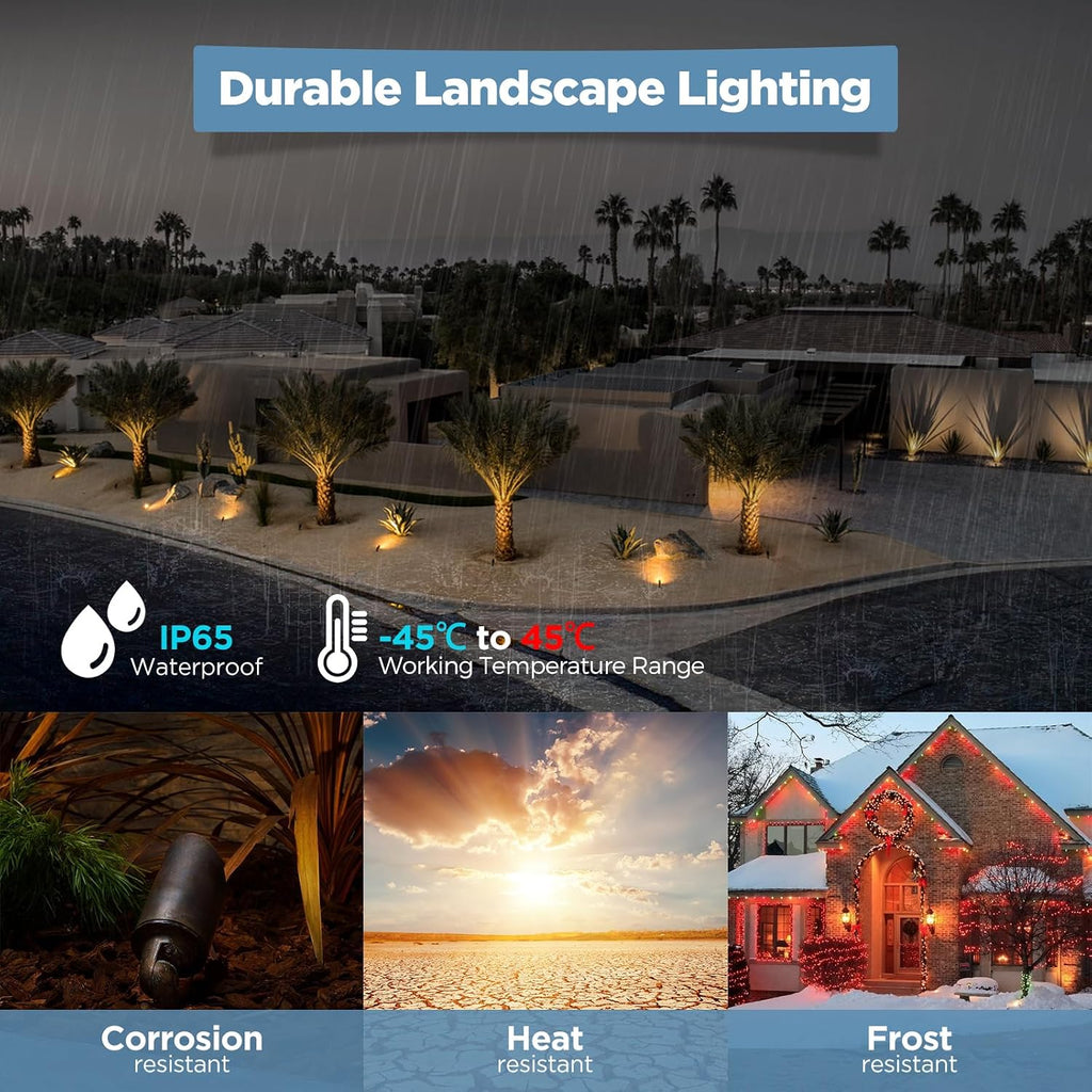 Solid Brass Outdoor Landscape Spotlights, 12V Heavy Duty Low Voltage LED Spot Light Waterproof for Garden and Yard Up