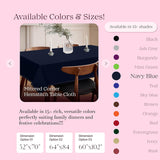 Navy Blue Table Cover, 100% Cotton Tablecloth 60x84 Inch, Fits 6-8 Seats, Soft, Durable, Washable, W