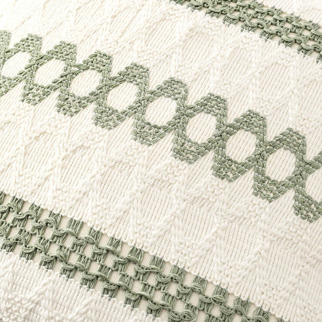 Set of 2 Sage Green Boho Decorative Lumbar Pillow Covers 12x20 Inch Farmhouse Rustic Couch Throw Pillows Modern