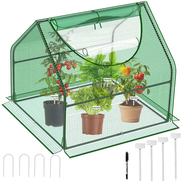 3x3x3Ft Small Greenhouse Outside, Portable Mini Green House with Mesh Vents