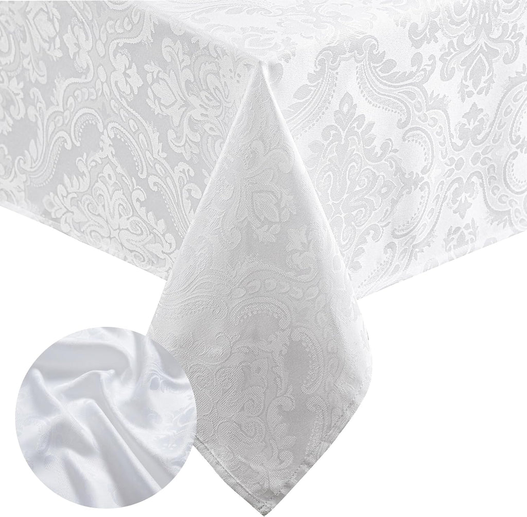 Home Fashions Caiden Elegance Damask Waterproof, Stain & Wrinkle Resistant Fabric Tablecloth, 60" x 