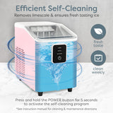 Portable Ice Maker with Scoop & Basket - Ice Maker with LED Control Panel & 1 Quart Water Tank- Ice Cube Maker