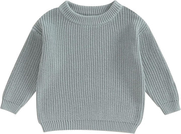 Toddler Baby Girl Boy Long Sleeve Knit Sweater Cute Round Neck Pullover Fall Winter Warm Tops Clothes