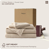 Muslin Duvet Cover Queen - 100% Cotton 3-Layer Gauze Ultra-Soft, Breathable