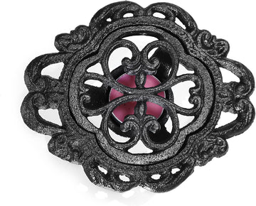 Cast Iron Teapot Warmer Dish Cups Heater Decorative Trivet with Tealight Holder - Rustic and Heavy Duty Tealight