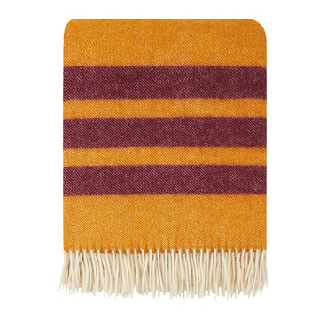 Zealand Virgin Wool Throw Blanket, Indoor & Outdoor Blankets and Throws, Striped Soft Blanket with Fringes, 55 x