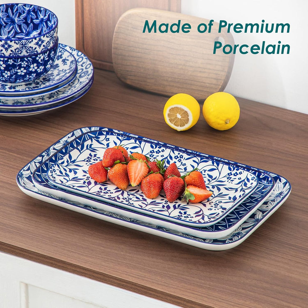 Porcelain Serving Trays for Party, Serving Platters Set of 3,Serving Dishes for Entertaining, Ceramic Party Trays and