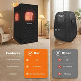 Upgraded Sauna Box, Infrared Sauna for Home, Portable Steam Sauna Tent with 1000W 2.5L Steamer Heater