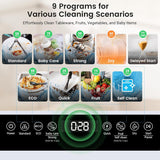 Countertop Portable Dishwasher, 9 Programs, 167℉ High-Temp, 360° 3 Spray, 24H Timing, Hot Air Drying, Air Refresh