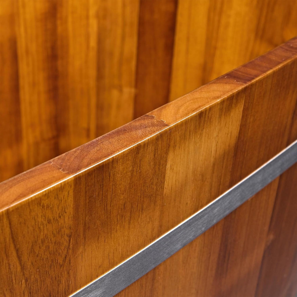 54-Inch Japanese Bathtub & Deep Soaking Tub, Freestanding Wooden Soaking Bathtub Handcrafted from Solid Rubberwood