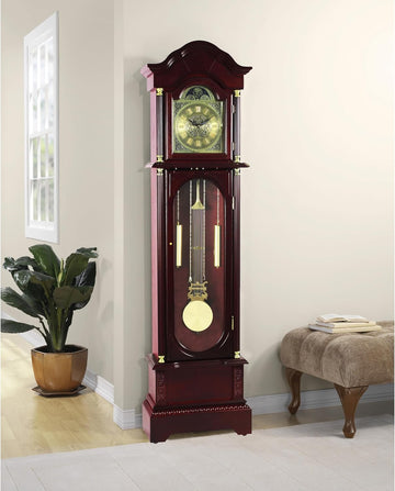 Traditional Floor Standing Grandfather Clock, 72-inch, Cherry Finish, Metal Dial with Roman Numerals, Westminster Chime, 19.25W x 71.63H...