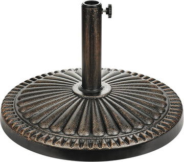 40lb Patio Umbrella Base - No Filler Required Heavy Duty Outdoor Umbrella Base Stand Pool, Balcony, Beach, Bronze