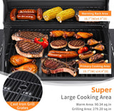 3-Burner Propane Gas Grill, 30,000 BTU BBQ Grill with Cast Iron Cooking Grates and Double-Layer Stainless Steel Lid
