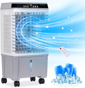 1800 CFM Evaporative Air Cooler, 3-IN-1 Swamp Cooler Air Conditioner with Copper Motor, 5.3 Gallon Water Tank