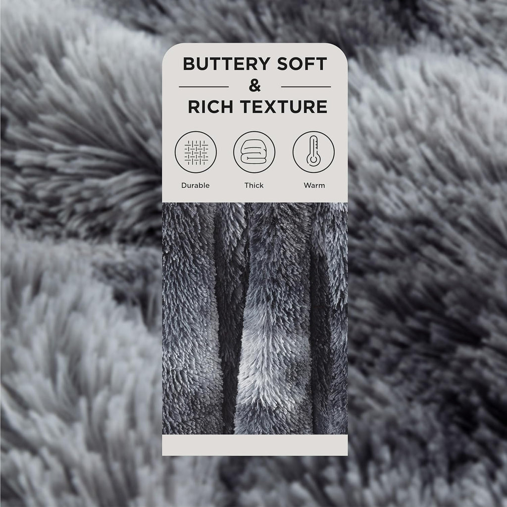 GentleSoft Fluffy Fuzzy Faux Fur Throw Blanket, Soft Fleece Cozy Gifts for Women, Plush Bed Blanket Room Decor for