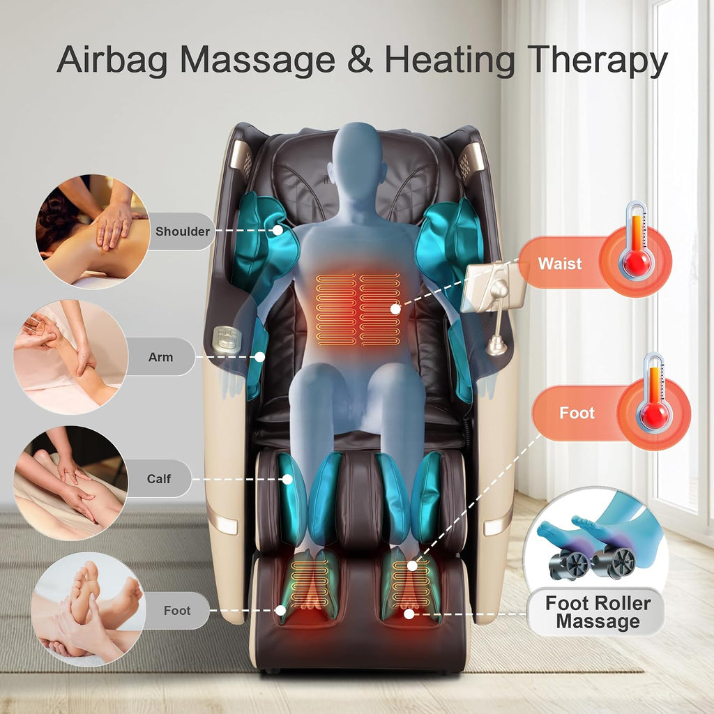 Massage Chair, 2026 SL-Track Zero Gravity Shiatsu Massage Chairs Full Body and Recliner, 12+6 Modes, Body Scan, APP