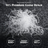 Goose Down Comforter Twin 800 Fill Power, 100% Cotton 93% Goose Down Winter Duvet Insert 700 TC