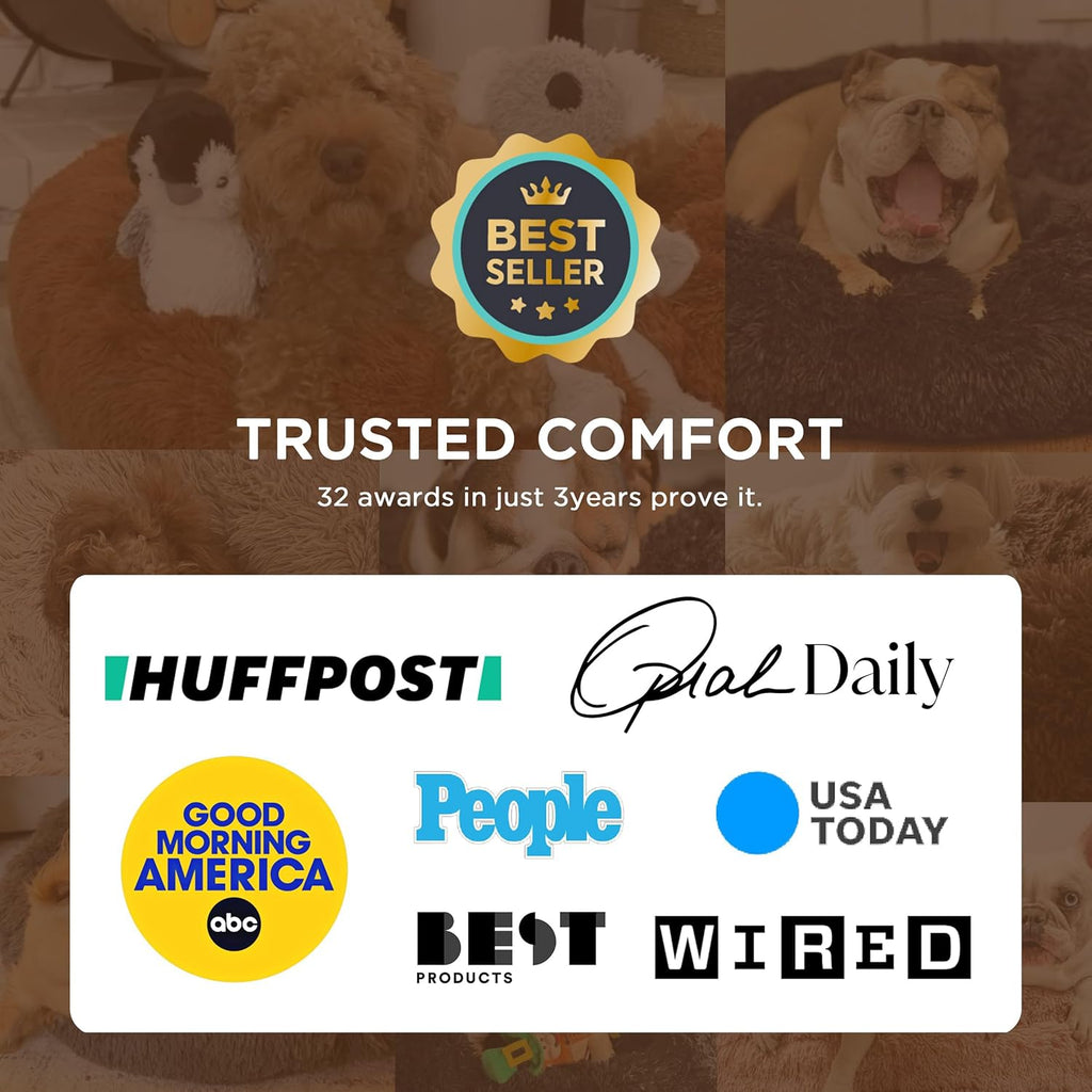 Calming Dog Beds Large Sized Dog - Donut Washable Large Pet Bed