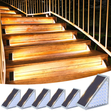 Solar Step Lights for Outside 6 Pack, Solar Stair Lights Outdoor