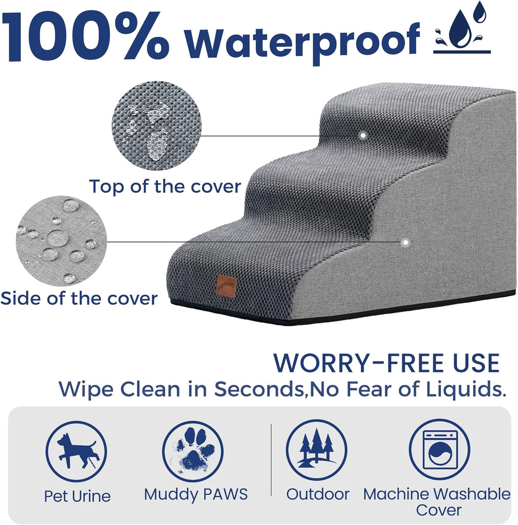 Ramp Dog Stairs for Couch Sofa and Chair 15.7" H, 3-Step Pet Steps for Small Dogs and Cats