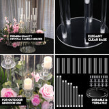 2 Set 5 Arm Acrylic Candle Holder, Mjkeomo 22'' Tall Candelabra Centerpieces for Tables, Candlesticks Holder with