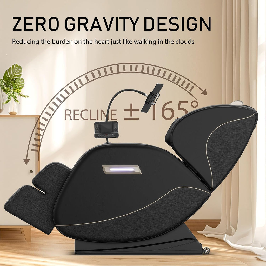 Massage Chair Full Body, Zero Gravity Massage Chair Recliner with 8 Fixed Rollers, Airbags, Heating, Foot Massage