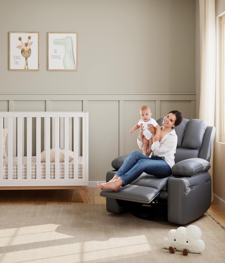 Recliner Chairs, Classic Manual Leather Recliner