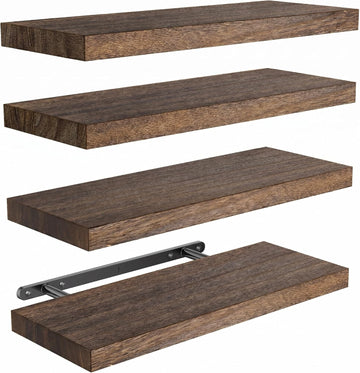 Floating Shelves, Paulownia Wood Wall Shelves /Living Room/Bedroom/Kitchen/Home Office, Natural Wood Floating Shelf