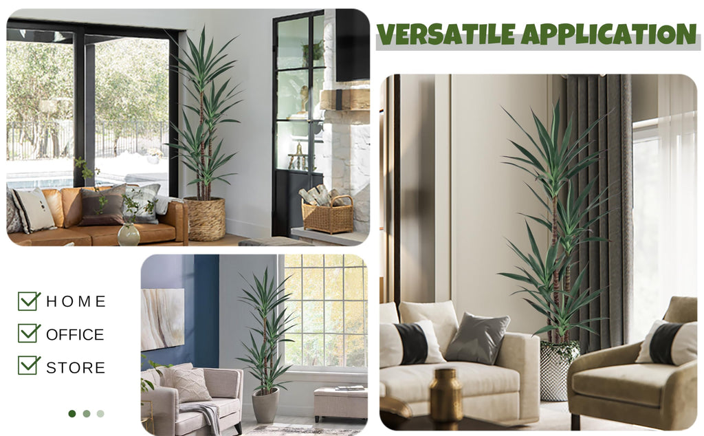 Artificial Agave Plant 6FT with 60 Thick Leaves & 4 Trunks