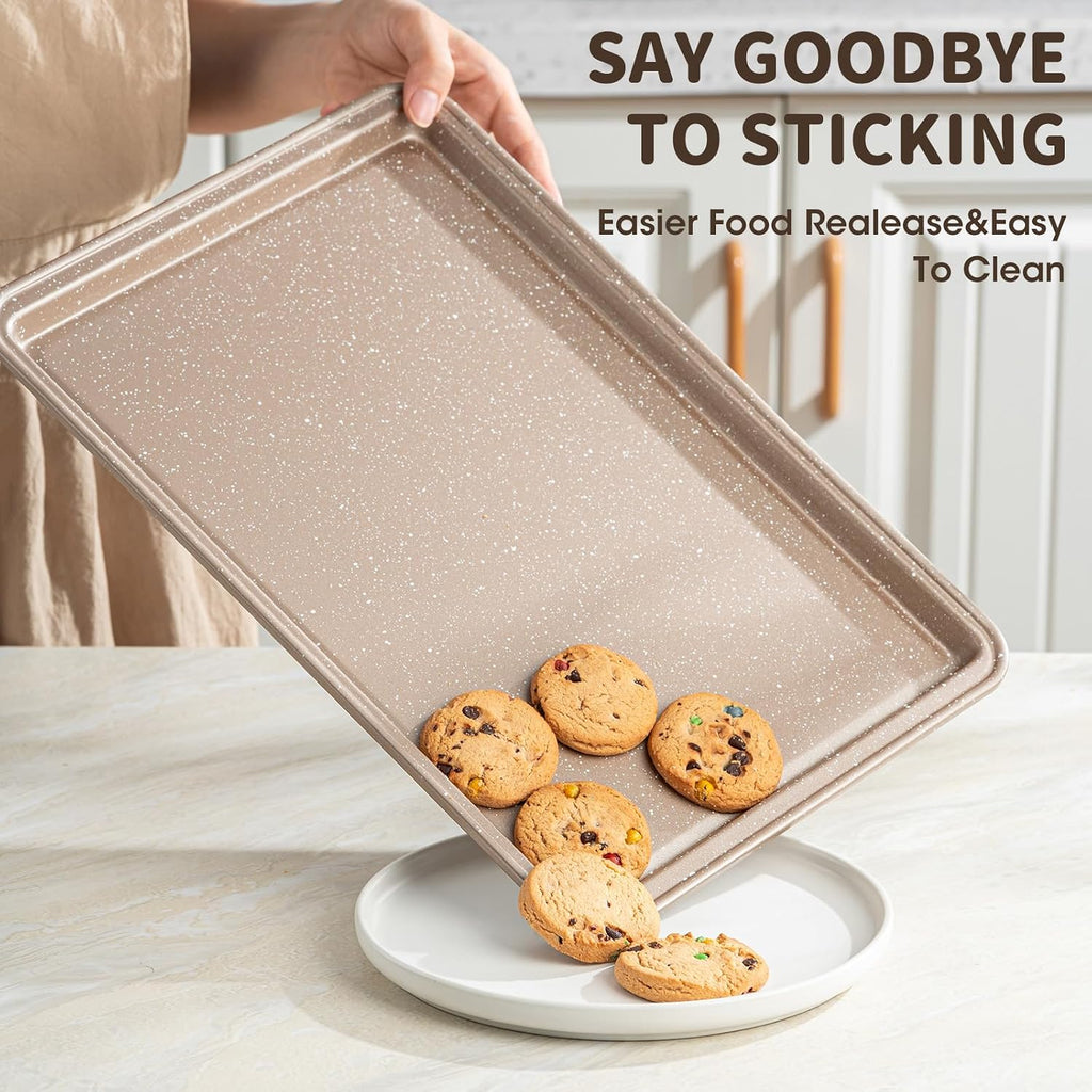 10-Piece Pans Set, Bakeware Sets Nonstick, Set for Oven Cooking, Stackable Carbon Steel Pans Include Cookie Sheets