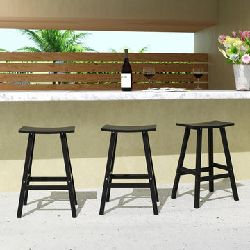 All-Weather Bar Stools Set of 3, 29" Height Outdoor Bar Stools, Adirondack Poly Patio Bar Stool Counter and Garden