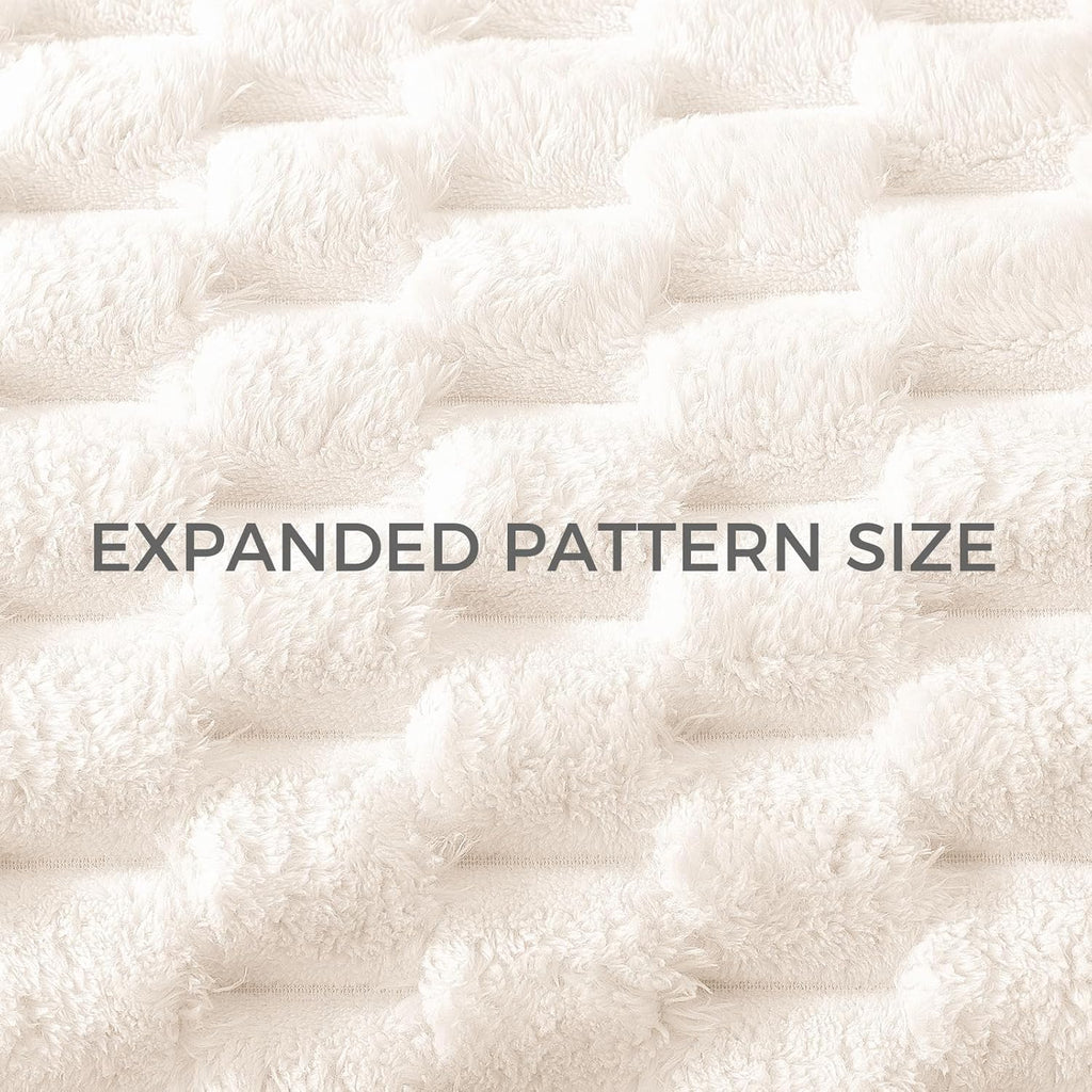 Fleece Throw Blanket, Luxury Super Soft Lightweight Summer Blanket, 3D Jacquard Cozy Fluffy Plush Decorative Sofa
