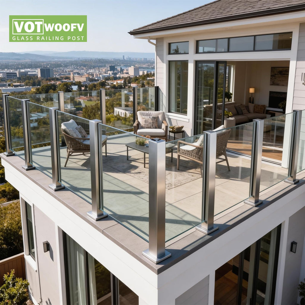 43.5" Glass Railing Post, Middle Glass Post for Center System