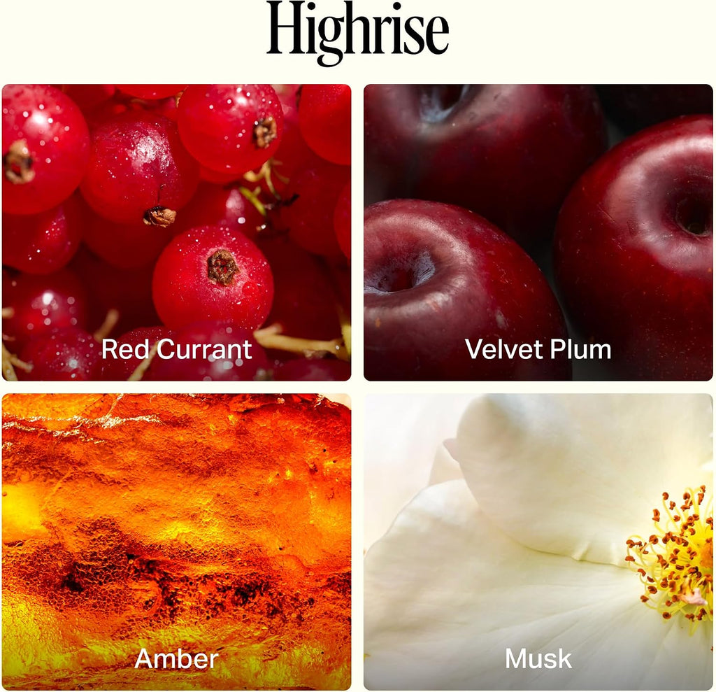 Scented Candle 24oz Long-Burn 3-Wick Soy Wax - Highrise | Large Candle, 3-Wick Soy Wax, Hand-Poured USA, 40-50 Hour