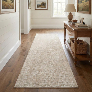 Ethos Harmony Beige Custom Length Hallway & Stair Runner, 31" x 6' - Dense 0.25" Low-Profile Pile, Stain-Resistant