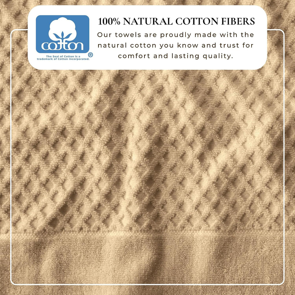 Oversized Bath Sheets - 100% Cotton 2 Pack 68x35 Extra Large Towel - Absorbent, Durable, Quick-Dry Towels (Oatmeal)