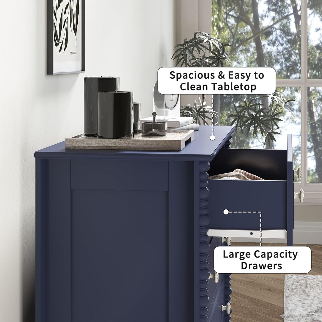 3 Drawer Dresser, 32 inch Wide Dresser , Modern Wood Chest of Drawers, Turned Legs Nightstand with 3 Drawers s