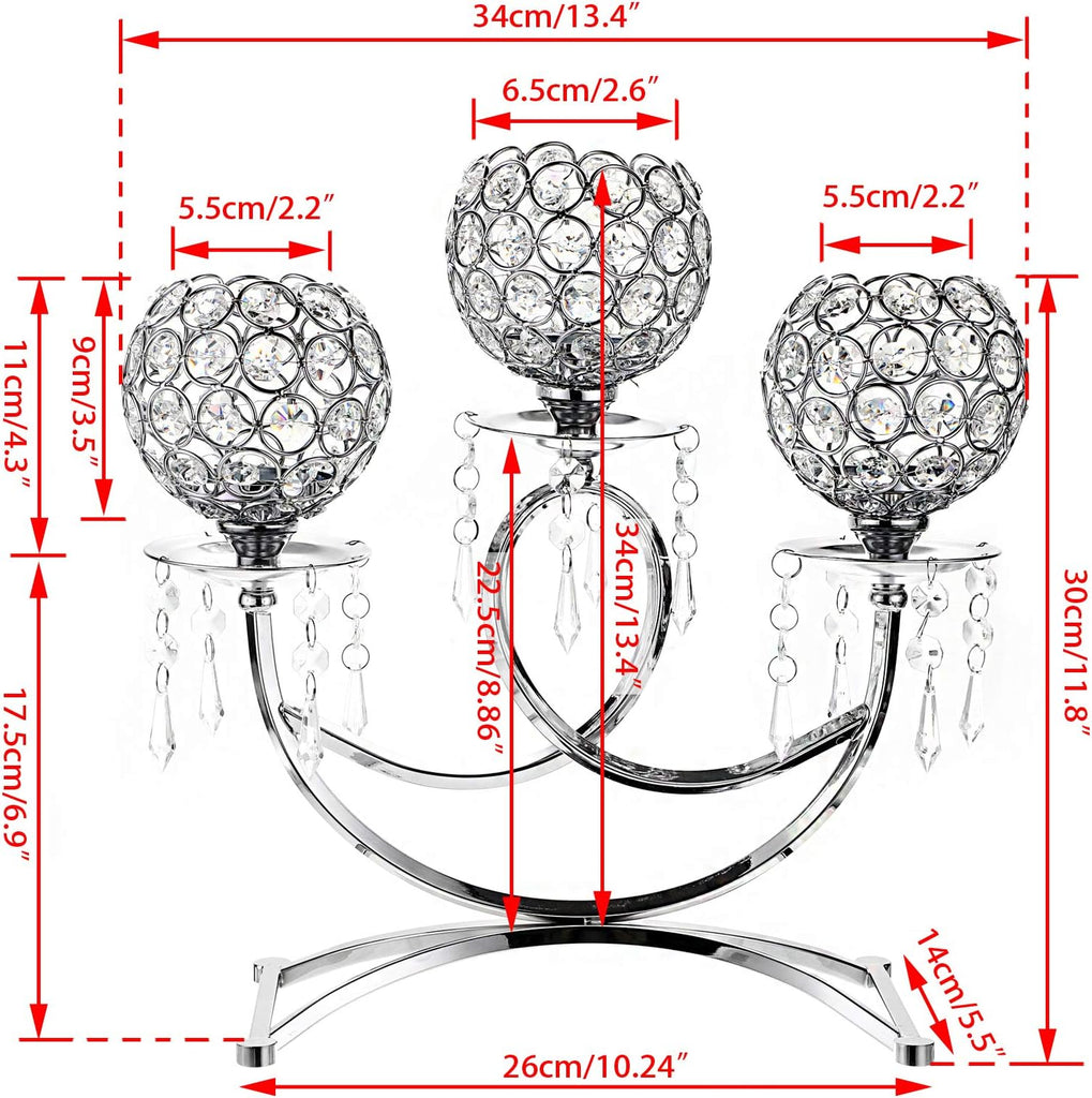 3 Arms Crystal Candle Holders Bowls Tealight Candelabras Candlestick Candle Stand OrnamentsHome Decoration