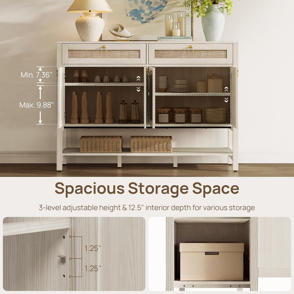 Rattan Sideboard Buffet Cabinet with Storage