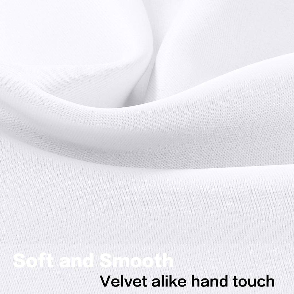 2 Panels White Valance for Windows, Natural Blackout Curtains Valances for Small Windows/Living Room/Bedroom/Bathroom