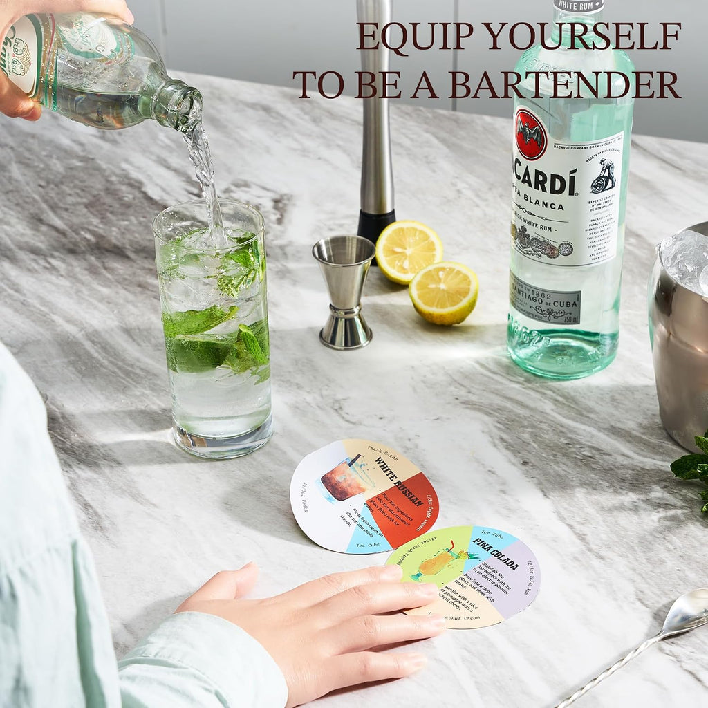 Cocktail Shaker Set, 2-Piece Boston Shaker Set for Drink Mixing, Premium 18/8 Stainless Steel Martini Shaker for