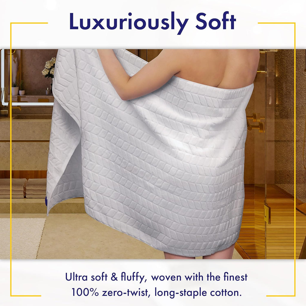 Ultra Soft & Stylish 700 GSM Luxury Bath Towels - 100% Zero-Twist, Long-Staple Cotton - Remarkably Absorbent & Quick