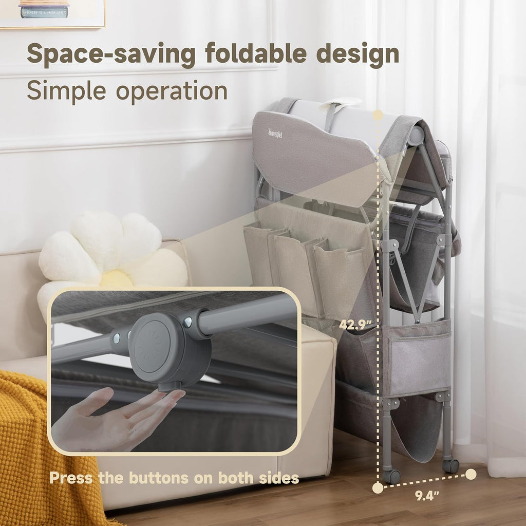 Baby Changing Table, Versatile Portable Folding Changing Table, Waterproof Diaper Changing Station with Waste Basket